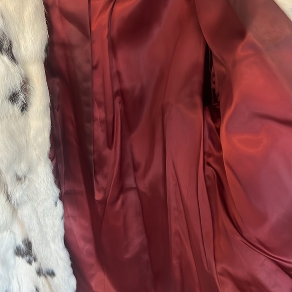 Vintage Jet Set of California 100% Real White Spotted Rabbit Fur Coat - Picture 9 of 10